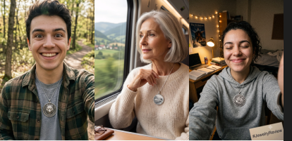 Customers wearing their Momenza pendants