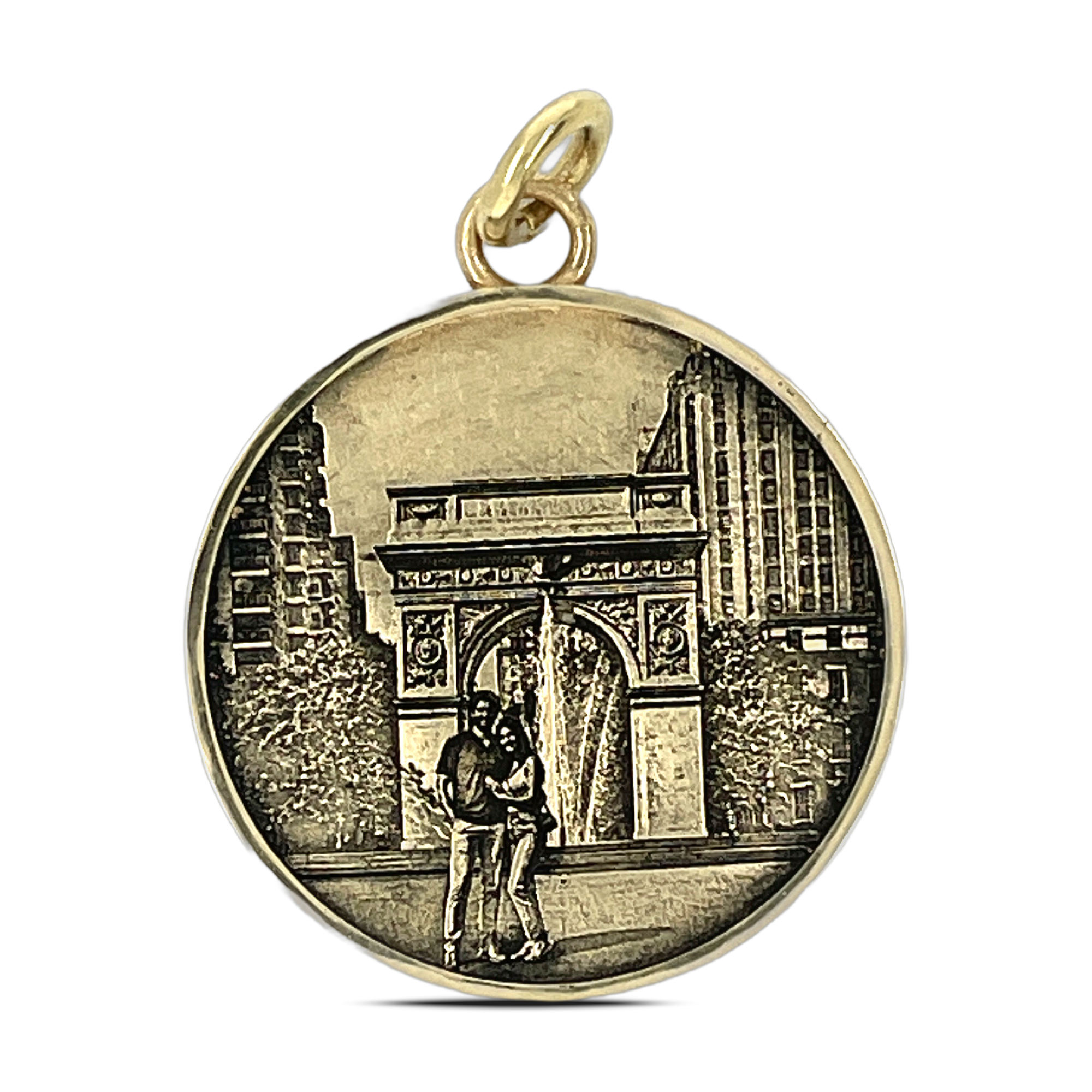 Finished wedding moment pendant with Washington Square Park memory